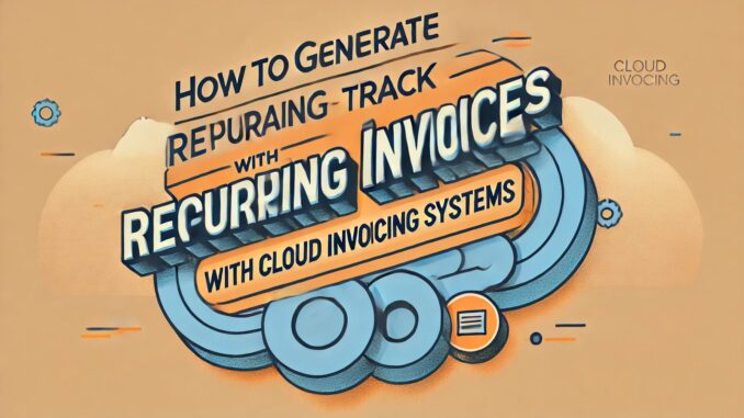- How to Generate And Track Recurring Invoices With Cloud Invoicing Systems